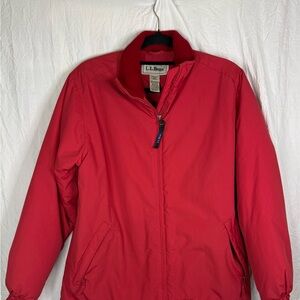 L.L. Bean Women’s Classic Red fleece lined Windbreaker jacket. Small